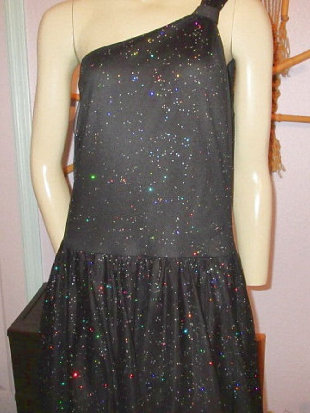 Vtg 90s Y2K Torrid Glitter Tulle Dress Size 14 Iridescent Midi Whimsigoth Fairy - Picture 3 of 13